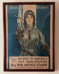 Original 1918 Joan Of Arc Poster WWI - Beautifully Framed