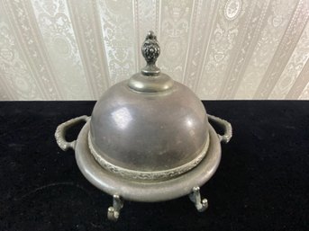 Antique Silver Covered Butter Dish