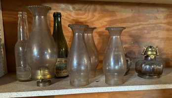 Glass Chimneys, Oil Lamps, Bottles