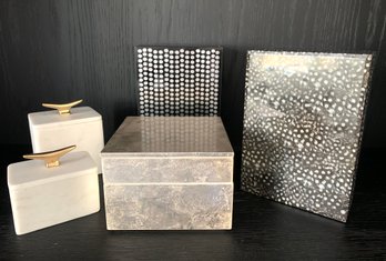 Five West Elm Decorative Boxes