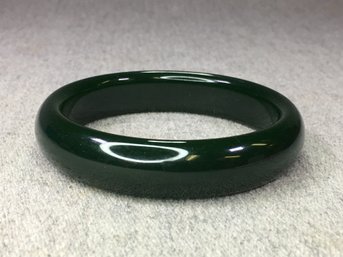 Very Nice Dark Green Jade Bangle Bracelet - Unsure Of Age - We Have Another Bracelet In This Sale ( Lighter )