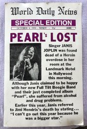 Vintage Janis Joplin Death 1970s World Daily News Music Art Poster