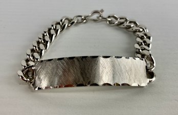 Sterling Silver Nameplate ID Bracelet