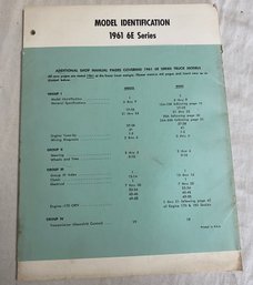 1961 Studebaker 6E Series Additional Shop Manual Pages