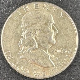 1963 Benjamin Franklin Silver Half Dollar