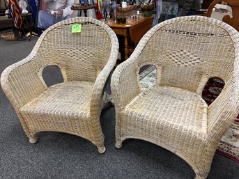 2 Pc. Matching Wicker Arm Chairs