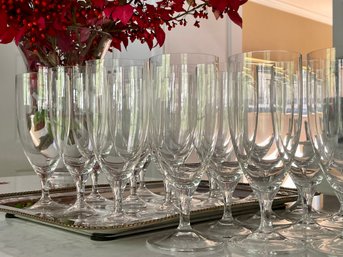 21 Stemware Glasses & Serving Tray