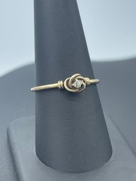 Antique Love Knot Ring W/ Diamond In 10k Yellow Gold