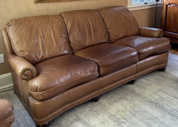 Hancock & Moore Leather Sofa With Nailhead Detail