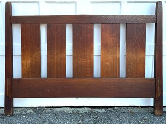 An Early 20th Century Mission Oak Full Size Headboard By Gustav Stickley