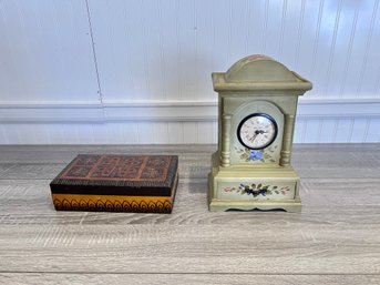 Wood Clock And Wood Box