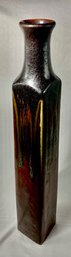 Vintage MCM 18.5 Tall Lava Glaze Studio Pottery Vase