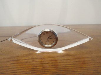 A Lenox Pointed Oval Crystal Clock