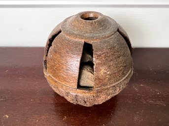 Vintage Carved Brazil Nut Pod Rattle