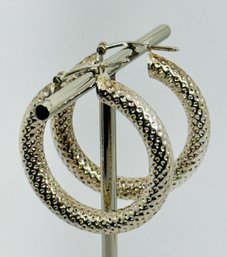 ITALIAN STERLING SILVER HOOP EARRINGS