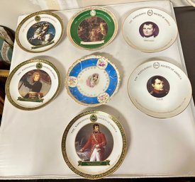 Six - Napoleonic Society Of America Plates And One Queen With Flower Design Plate.     LizS-D5