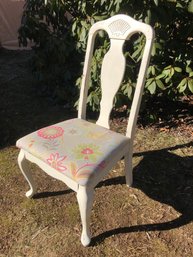 Vintage Painted Cherry Or Red Mahogany Dining Room Chair