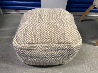 Wool & Jute Square Woven Poof Ottoman