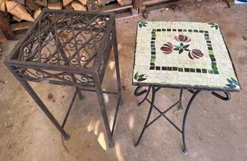 Two Iron Plant Stands