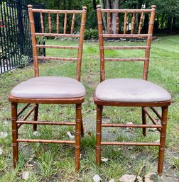 Faux Bamboo Dining Side Chairs (2)