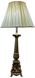 Vintage Cast Metal Cherub Table Lamp