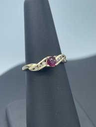 Wonderful Ruby & Multi Diamond 14k Yellow Gold Ring