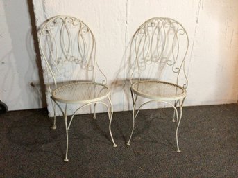 White Iron Garden Patio Chairs