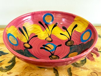 A Signed Art Pottery Serving Bowl By Lasser Ceramics Of Londonderry, VT