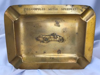 RARE Circa 1920s - 1930s Solid Bronze Ashtray From INDIANAPOLIS MOTOR SPEEDWAY - Made By Bastian Brothers