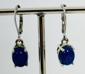 LAPIS LAZULI STERLING SILVER DANGLE EARRINGS