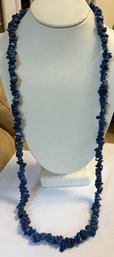 VINTAGE LAPIS NUGGET NECKLACE 34' LONG