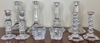 Crystal And Glass Candlesticks (5 Pairs)