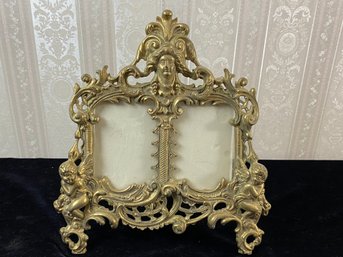 Antique Brass Fancy Standing Photo Frame