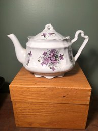 Arthur Wood & Son Staffordshire England Porcelain Floral Teapot #6340 Vintage