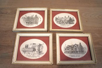 Set Of Four Framed And Matted Stratford Upon Avon Lithographs