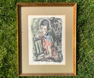 Color Lithograph, 'Seated Girl' Artist's Proof