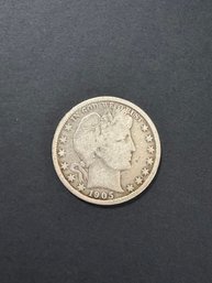 1905 Barber Silver Half Dollar