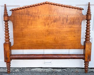 An Early 19th Century Bobbin Style Full Headboard In Tiger Maple