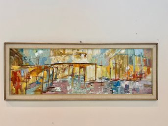 A MCM Modernist Oil Landscape - Pallet Knife - On Board