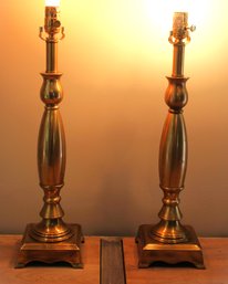 Pair Of Vintage Brass Table Lamps