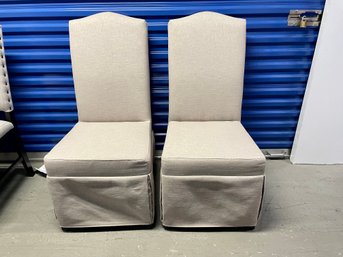 Pair Of Side Chairs With New Slipcovers