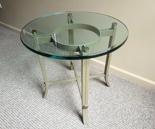 Thick Glass Table With Metal Base