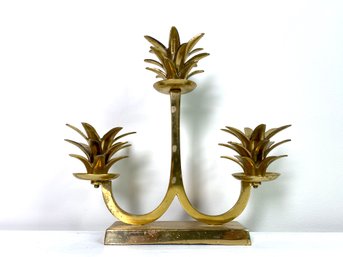 Solid Brass Pineapple Top Candelabra