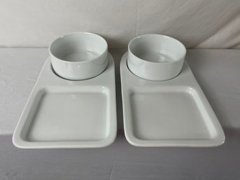 2 Piece BIA Cordon Bleu White Soup Bowl And Sandwich Plate Tray