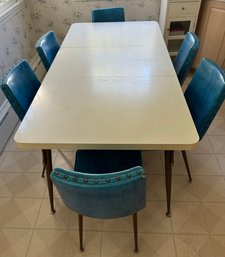 Whistle Clean Retro Kitchen Table With Six Chairs