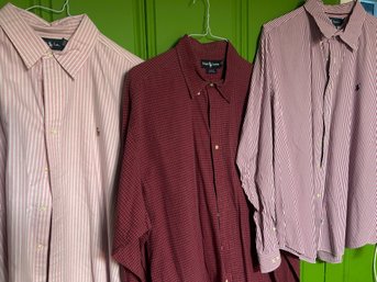 Men's Lot Of 3 Ralph Lauren Polo Button Down Shirts Size XXL