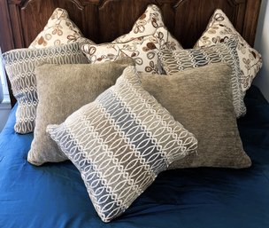 Collection Of Nine Pillows-six Double Sided 20' And Three Geometric 18'