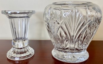 Pressed Glass Base And PG Candle Holder