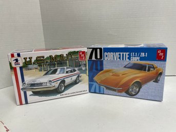 AMT, Pair Of 1/25 Scale Model Kits 70' Corvette Coupe & 1977 Ford Pinto U.S Mail. (#37)