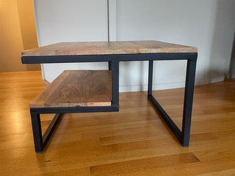 Wood And Metal Geometric Coffee Table